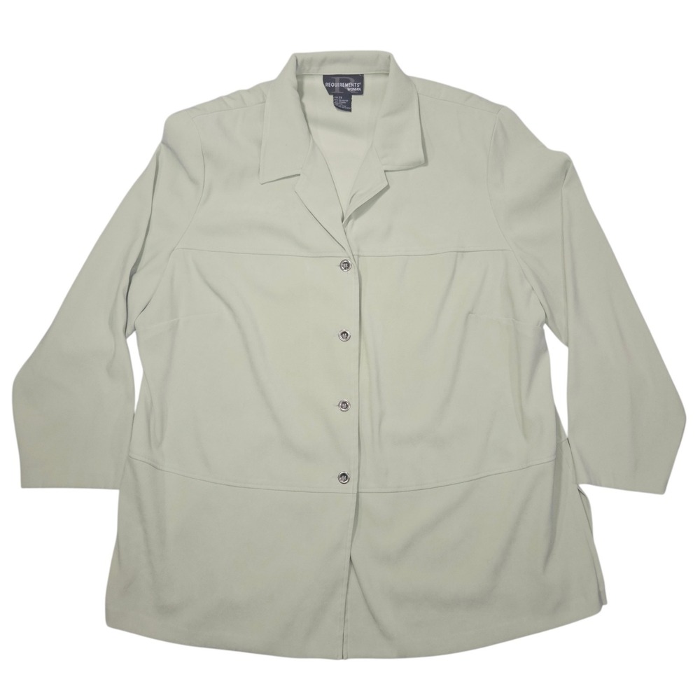 Requirements‎ VTG 90s Button Front Shirt Jacket Light Green Plus Sz 2X